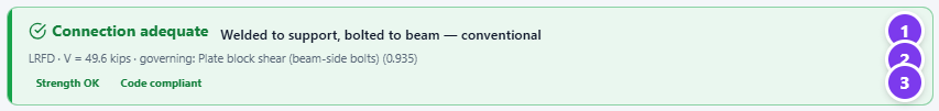 Result status bar