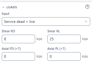 Loads: service dead and live