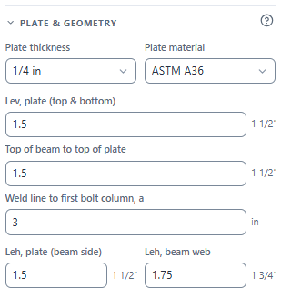 Plate and geometry section