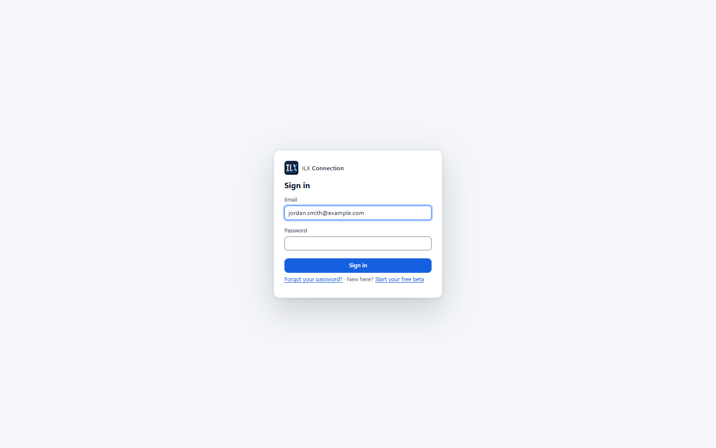 Sign-in screen