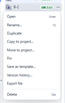 Connection menu