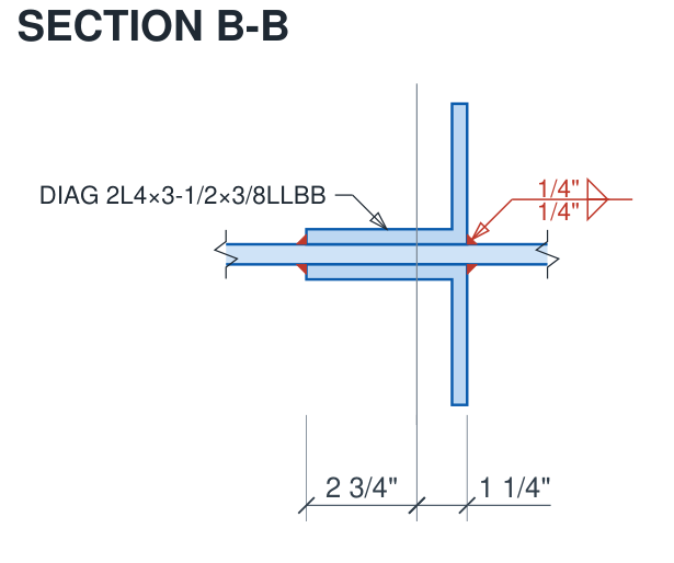Section B-B, typical web member
